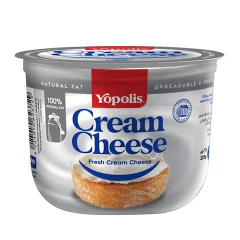 Yopolis Plain Cream Cheese - 225gm - جبنة كريمة يوبولس